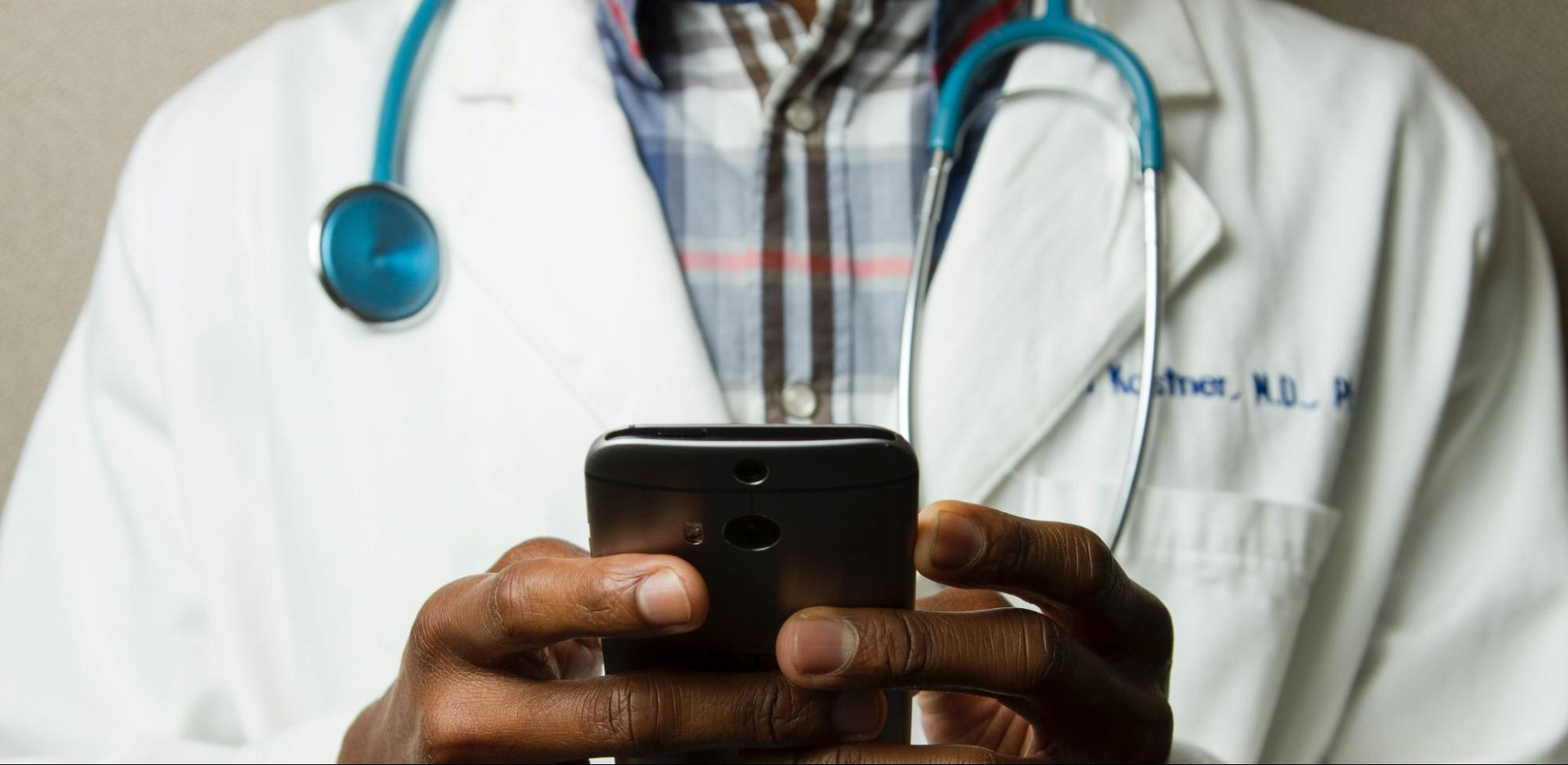 doctor using his smartphone